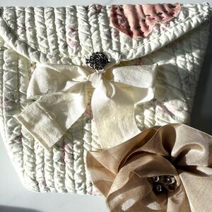 Clutch Quilted Bag With Big Flower